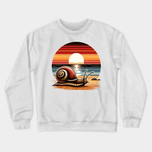 Snail on a beach during sunset Crewneck Sweatshirt